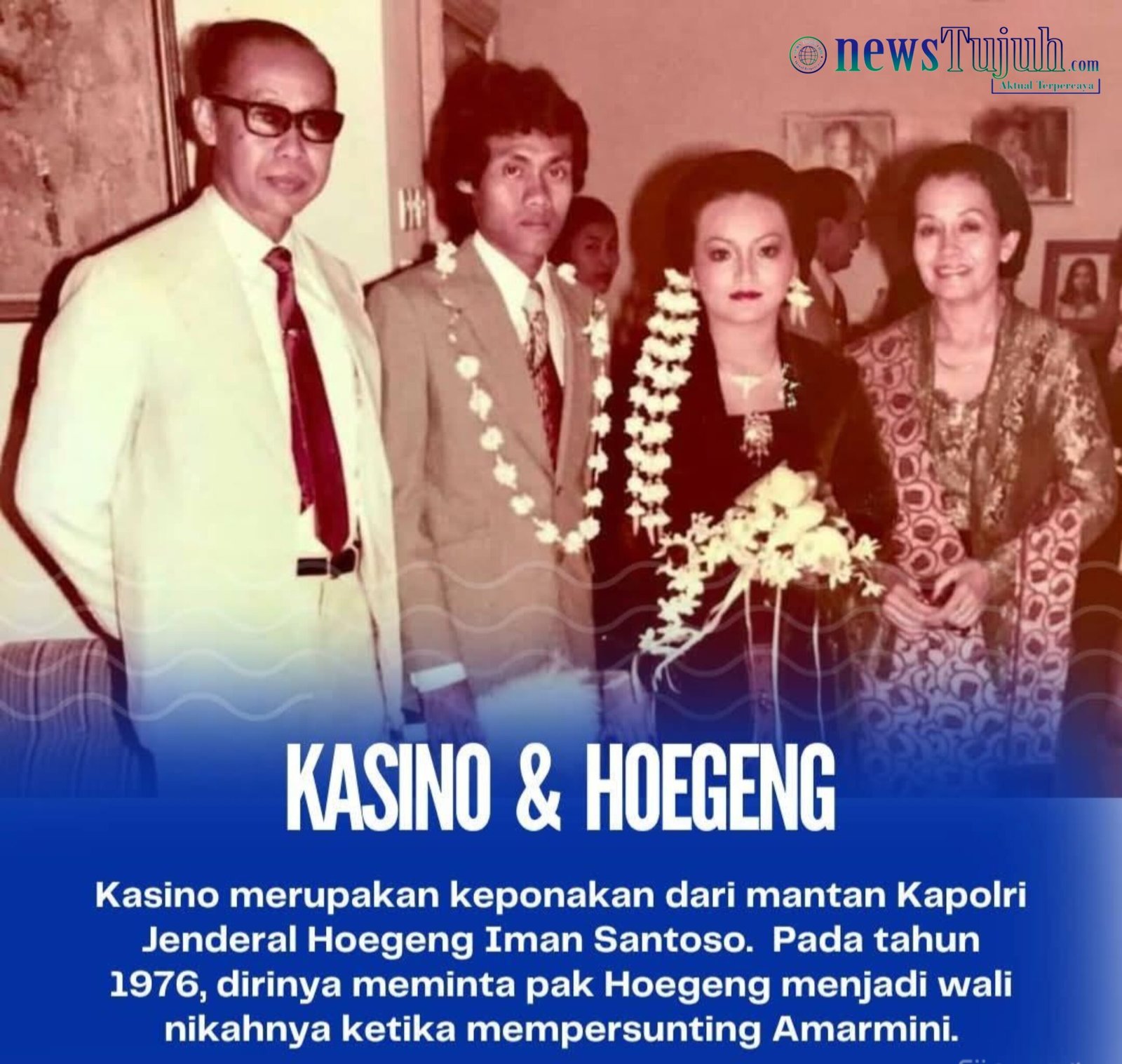 Jendral Polisi Hoegeng ketika menjadi wali nikah Kasino Warkop DKI .