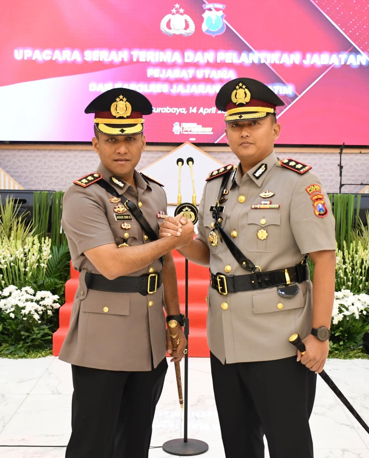 Tampuk kepemimpinan Kapolres Madiun Kota berganti,dari AKBP Agus Dwi Suryanto ke AKBP Wiwin Junianto