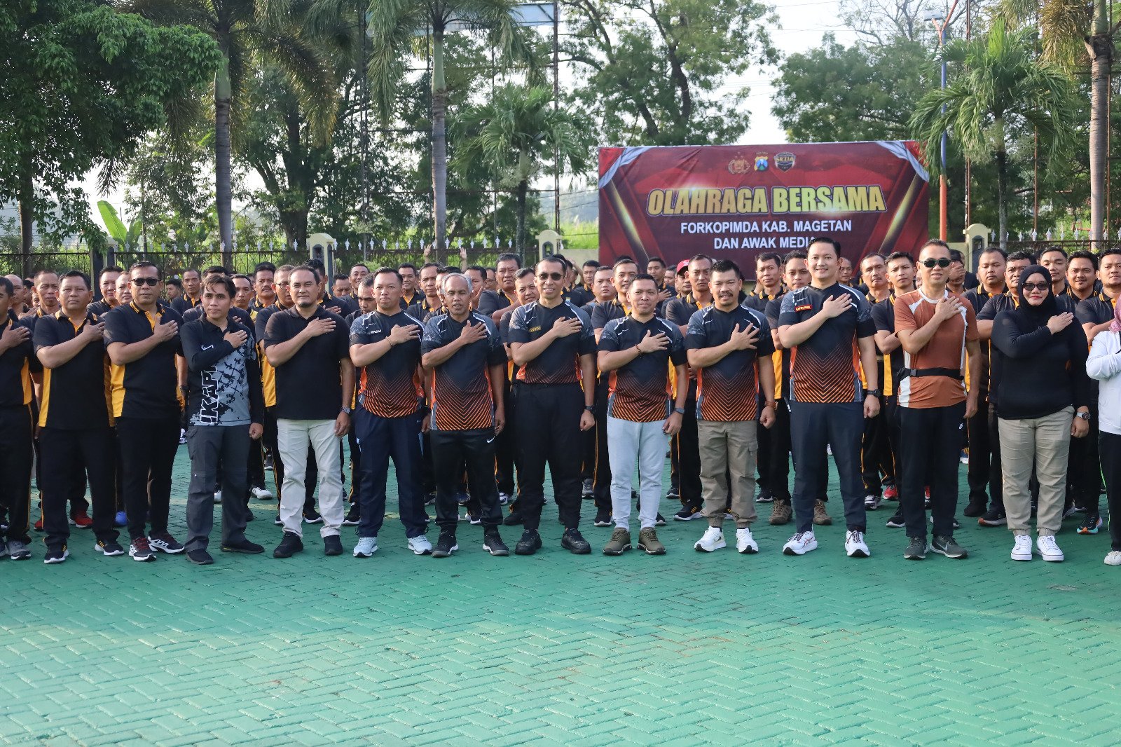 Forkopimda bersama insan pers gelar senam sehat di Mapolres Magetan