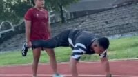 Gus Irfan Ma'dum dan Kapten Windra Sanur terlihat berlatih bersama (Foto : Yus,NewsTujuh)