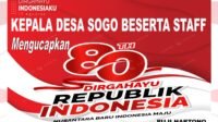 Kepala Desa Sogo beserta seluruh staf Pemerintah Desa Sogo mengucapkan Dirgahayu ke-80 Republik Indonesia