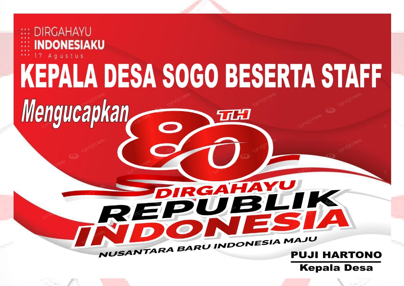 IMG-20250808-WA0008 Kepala Desa Sogo beserta seluruh staf Pemerintah Desa Sogo mengucapkan Dirgahayu ke-80 Republik Indonesia