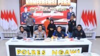 Polres Ngawi ketika mengadakan jumpa pers (Foto : Ady,NewsTujuh)