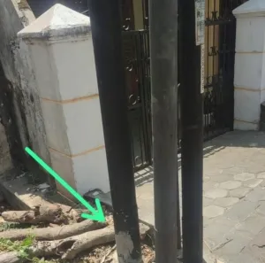 Tak Berizin , Pemilik Tanah Somasi First Media Tuntut Cabut Tiang Internet 1 Pemasangan tiang internet milik first media yang tak berizin melalui pemilik rumah (Foto : Nw,NewsTujuh)