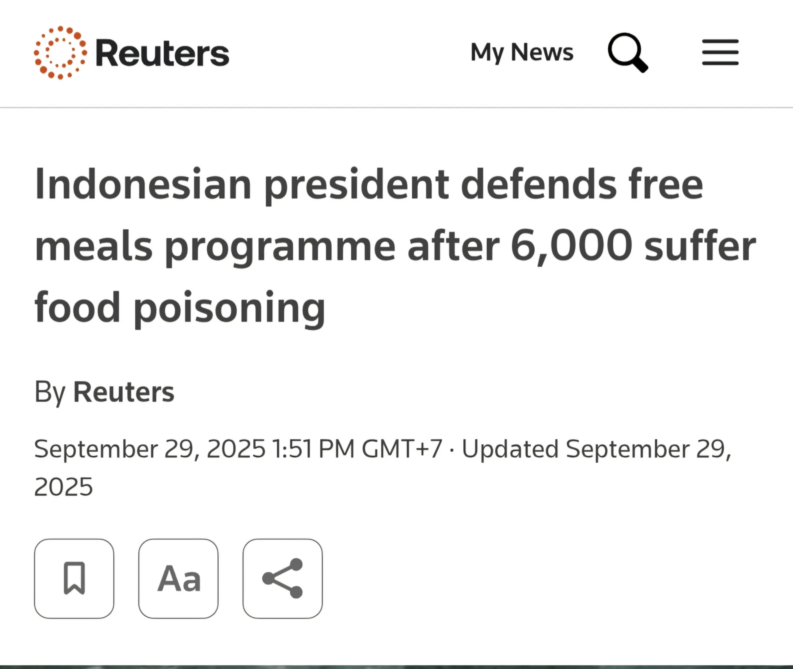Ribuan Kasus Keracunan Massal , Media Asing Soroti Program MBG di Indonesia 1 Media Asing Reuters turut memberitakan kasus keracunan massal program MBG di Indonesia