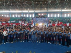 956 Atlet Berlaga di Kejuaraan Taekwondo Danlanud Iswahjudi Cup Nasional 2025 7 Ratusan atlet Taekwondo dari berbagai daerah Indonesia mengikuti Kejuaraan Danlanud Iswahjudi Cup 2025 di GOR Wilis Madiun. (Foto : Naw, NewsTujuh)