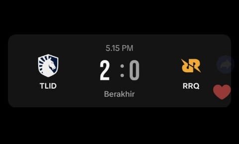 Team Liquid ID (TLID) berhasil menaklukkan RRQ Hoshi dengan skor 2-0 di MPL ID Season 16 Week 9. Kemenangan ini buat peluang RRQ ke playoff makin tipis. (Foto : Dok, NewsTujuh)