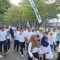 Peserta antusias mengikuti jalan santai dalam peringatan Dies Natalis ke-13 Politeknik Negeri Madiun di Kampus 2 PNM, Madiun.