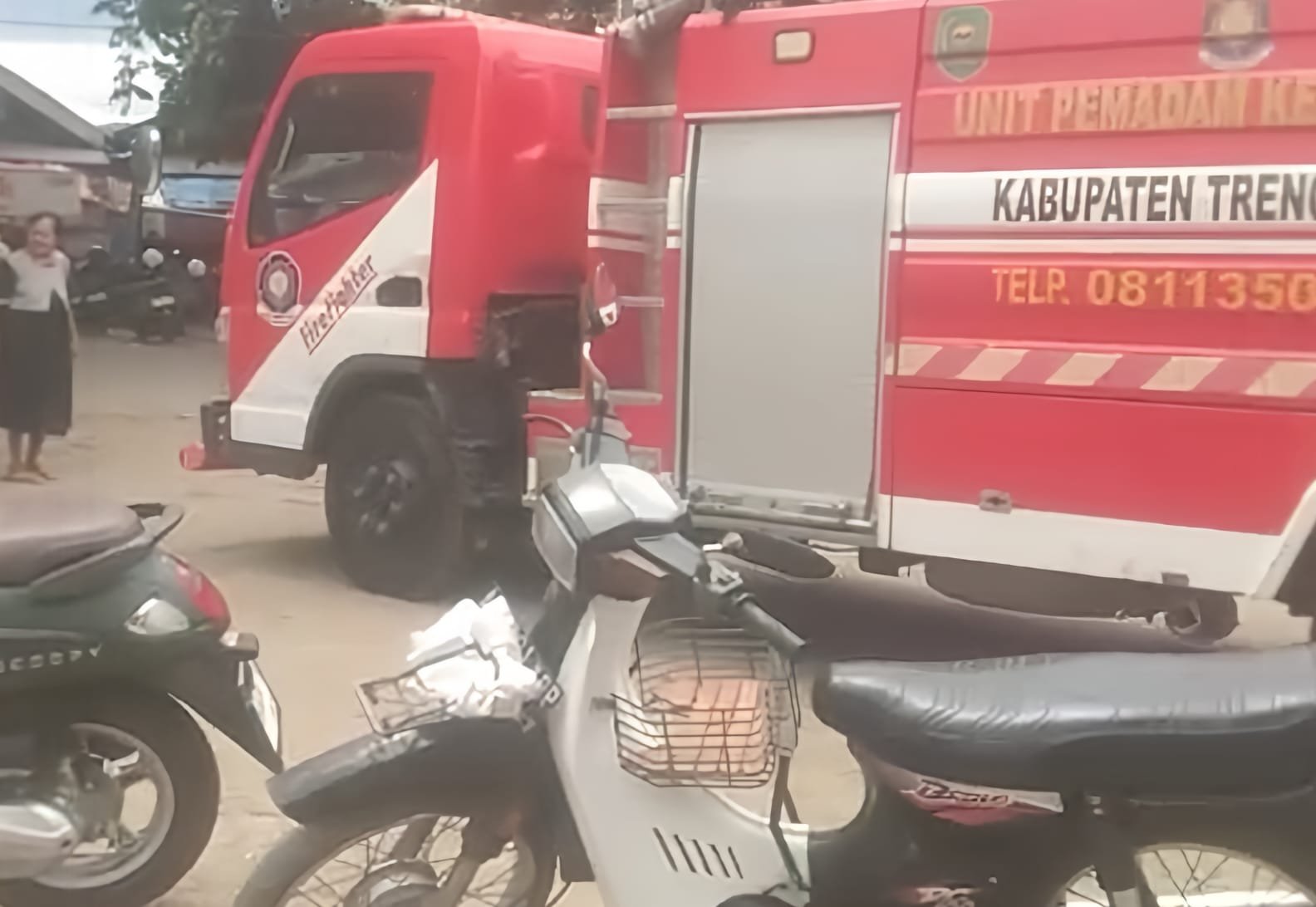 kebakaran Pasar Basah Trenggalek.
