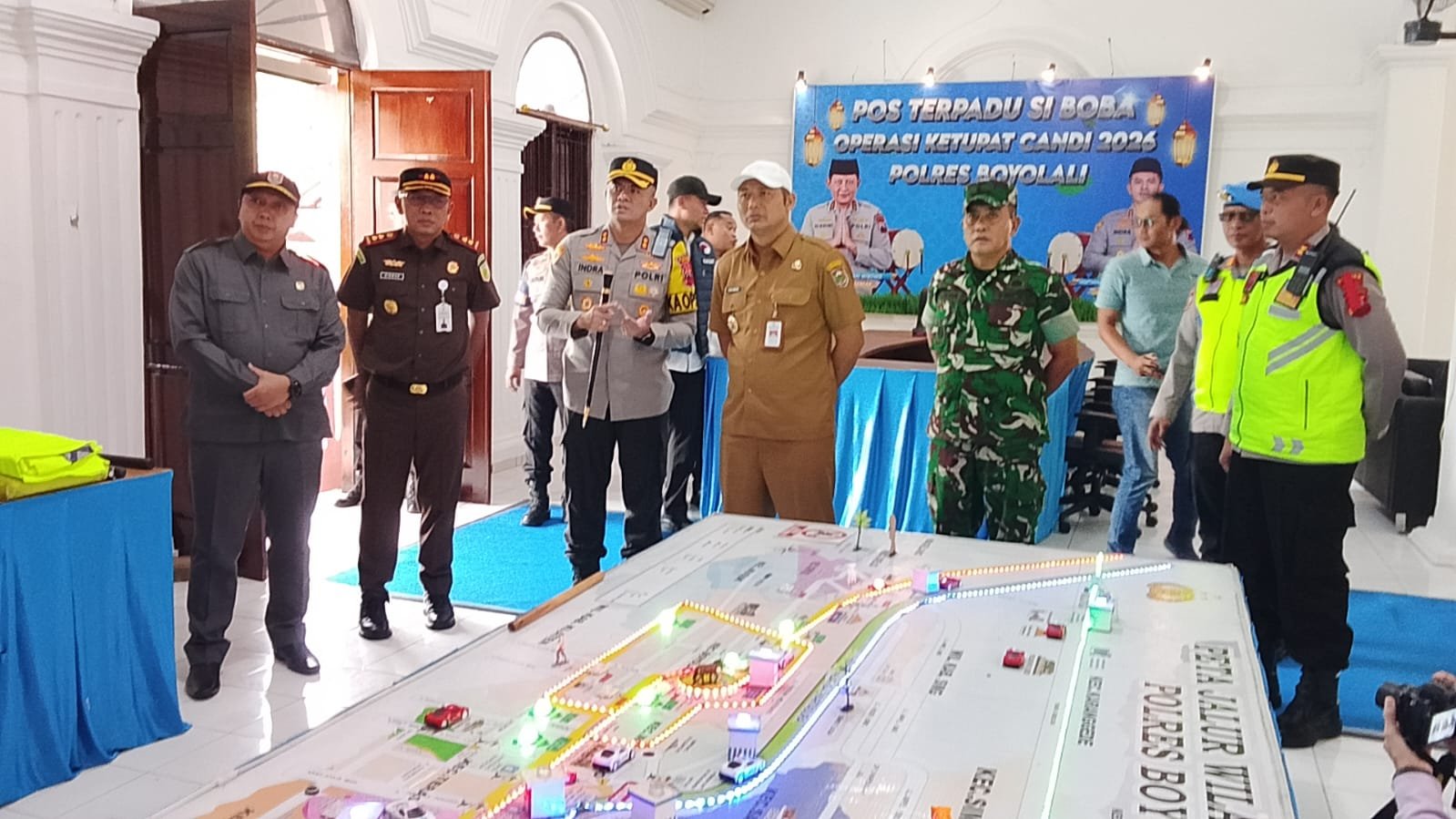 Pastikan Mudik Lebaran Aman, Kasdim 0724/Boyolali Bersama Forkopimda Cek Pos Pengamanan 2 KASDIM