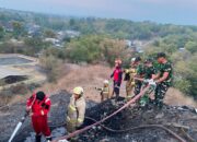 Tim Gabungan Lakukan Pendinginan Pascakebakaran di TPA Putri Cempo