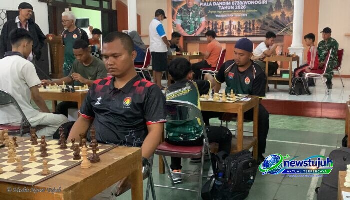 Turnamen Catur Piala Dandim 0728/Wonogiri Diikuti Pelajar hingga Lansia